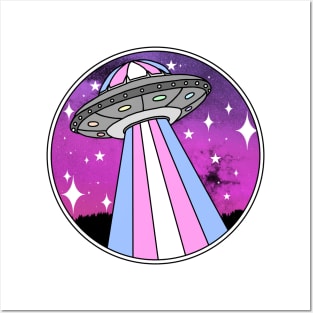 Trans pride UFO magenta/purple Posters and Art